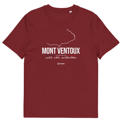 Mont Ventoux Classic Cycling Climb unisex organic cotton t-shirt