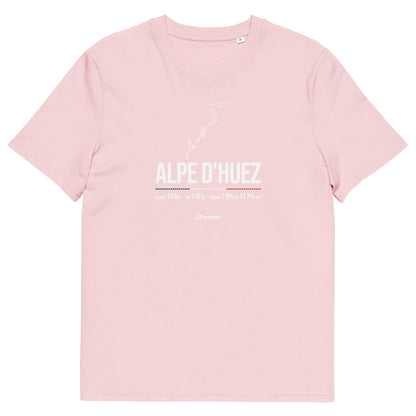 Alpe d'Huez Classic Cycling Climb unisex organic cotton t-shirt