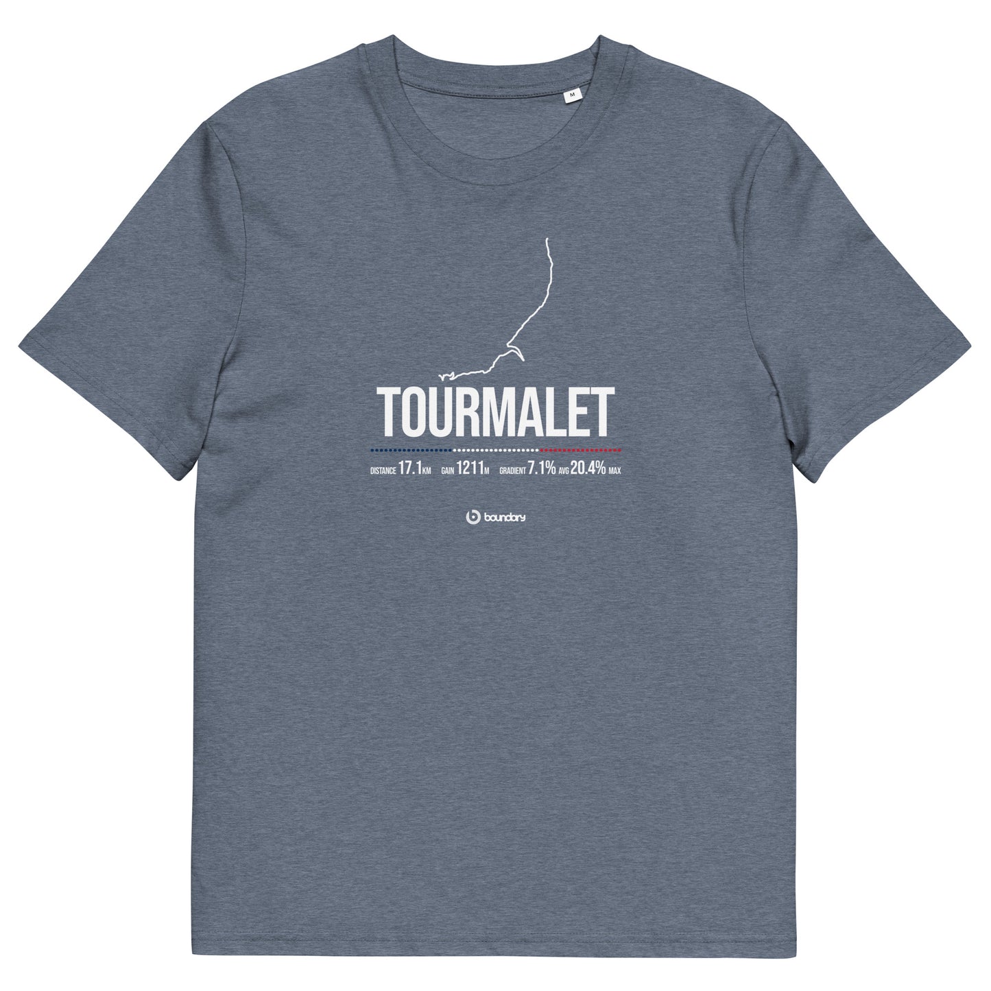 Col du Tourmalet Classic Climb unisex organic cotton t-shirt