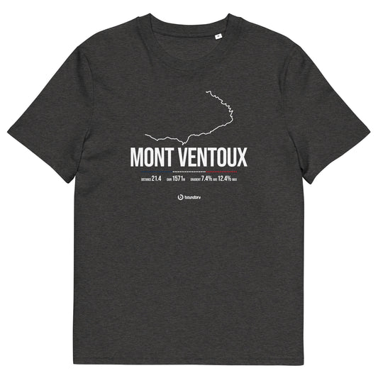 Mont Ventoux Classic Cycling Climb unisex organic cotton t-shirt