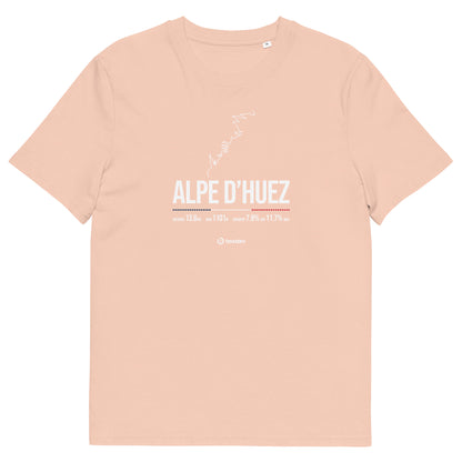 Alpe d'Huez Classic Cycling Climb unisex organic cotton t-shirt