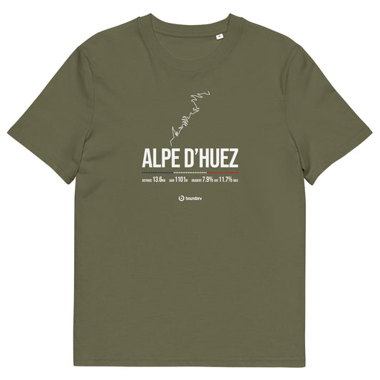 Alp d'Huez Classic Cycling Climb unisex organic cotton t-shirt