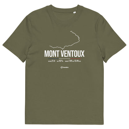 Mont Ventoux Classic Cycling Climb unisex organic cotton t-shirt