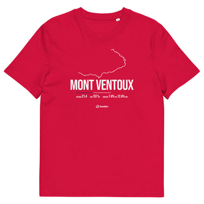 Mont Ventoux Classic Cycling Climb unisex organic cotton t-shirt